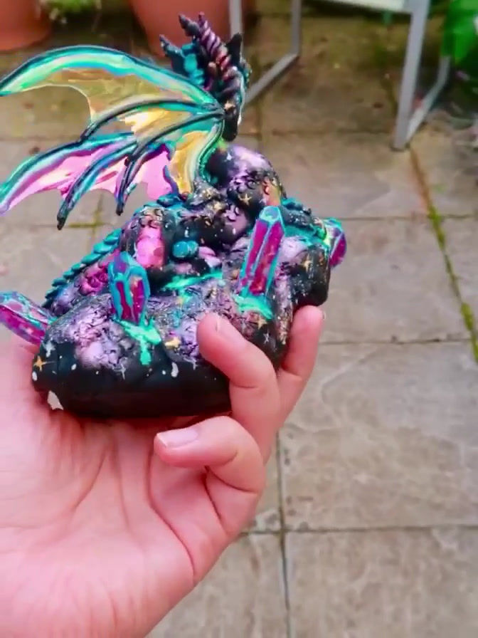 Thumbnail: Flariah - The Galactic Colour Explosion Dragon - Polymerclay OOAK Sculpture