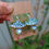 Thumbnail: Blue Mushroom Earrings with Orange Aura Quartz Points