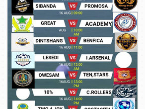 DLALADISKI.MSHAYA Under-15 Tournament Fixtures Set for 16 August at Sarafina Stadium