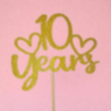 10 Years Anniversary Cake Topper