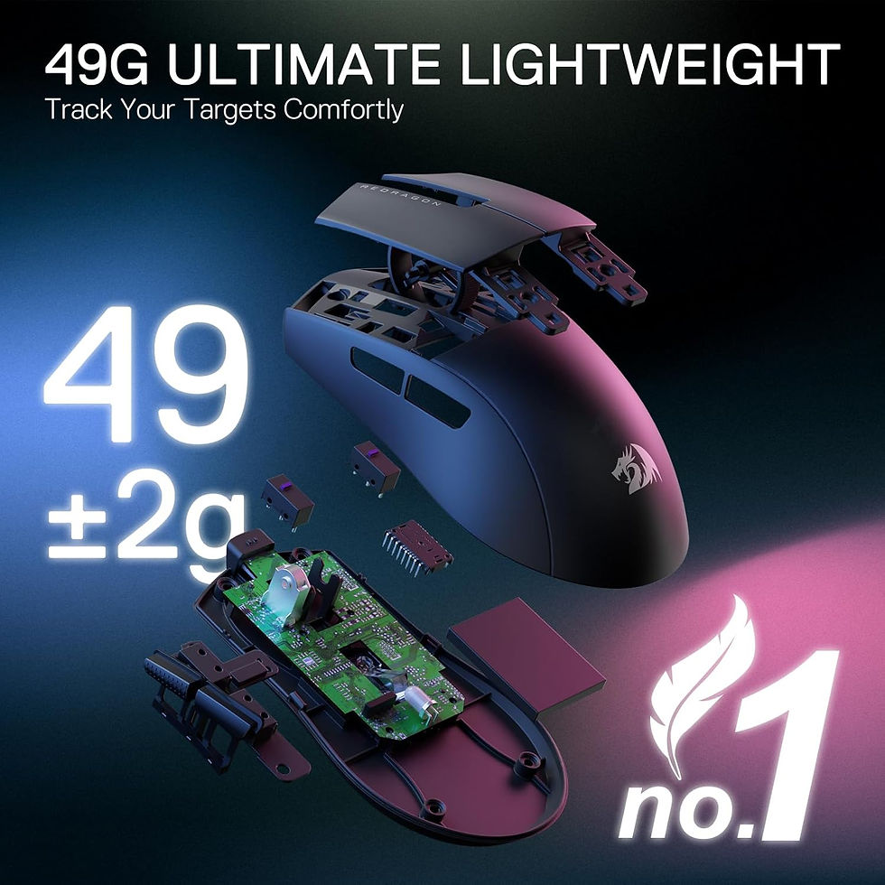 Thumbnail: Redragon M916 LIT Wireless Gaming Mouse, 49G Ultra-Light 1K DPI
