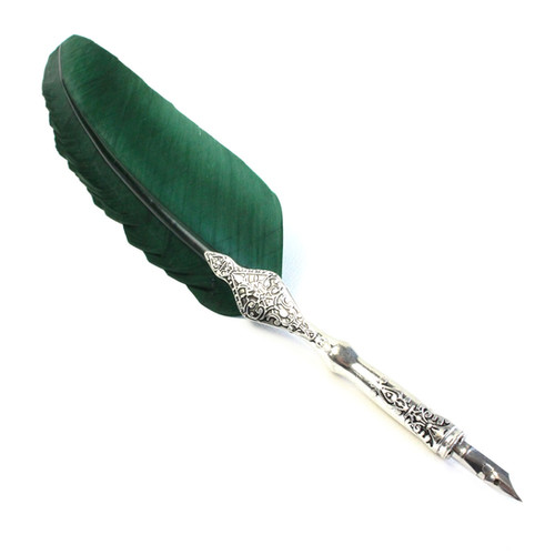 DALLAITIダライッティ ラグジュアリー羽根ペン グリーン インクボトル