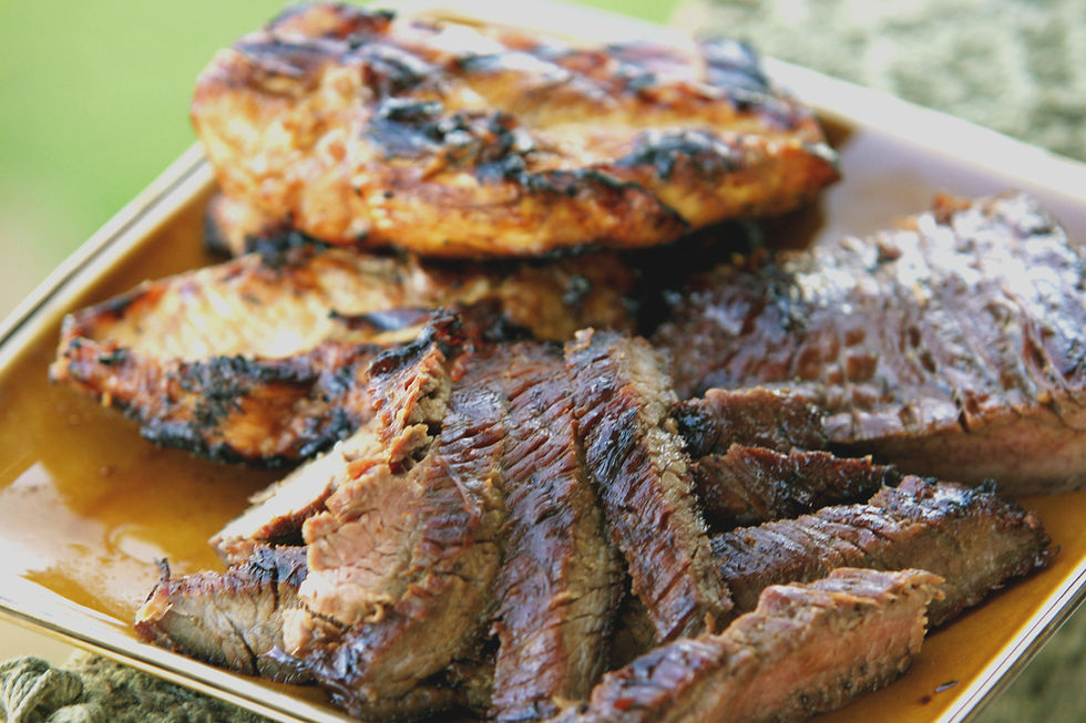 Flank Steak and Chicken