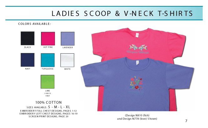 LADIES COOP & V-NECK T-SHIRTS