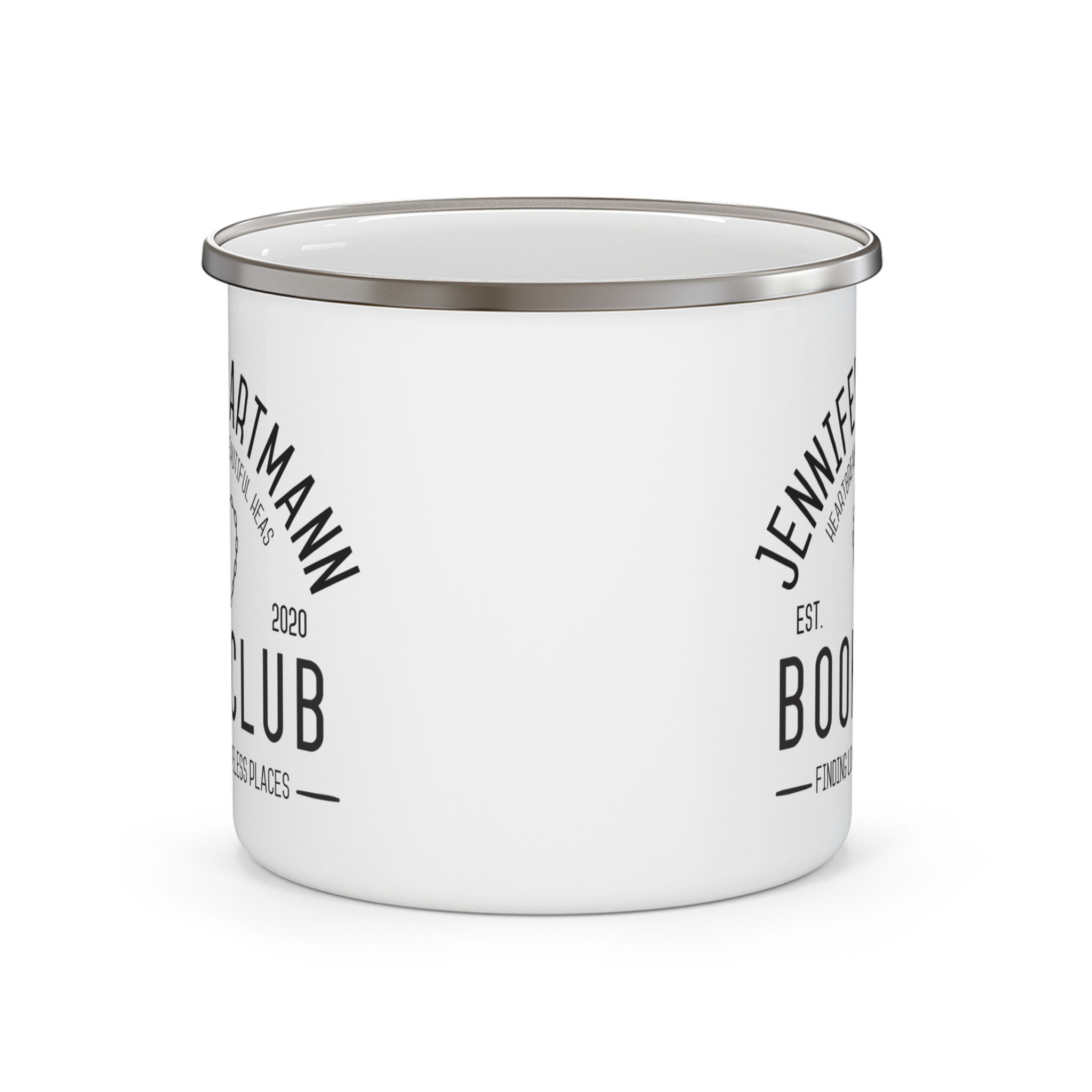 Jennifer Hartmann Book Club Enamel Mug