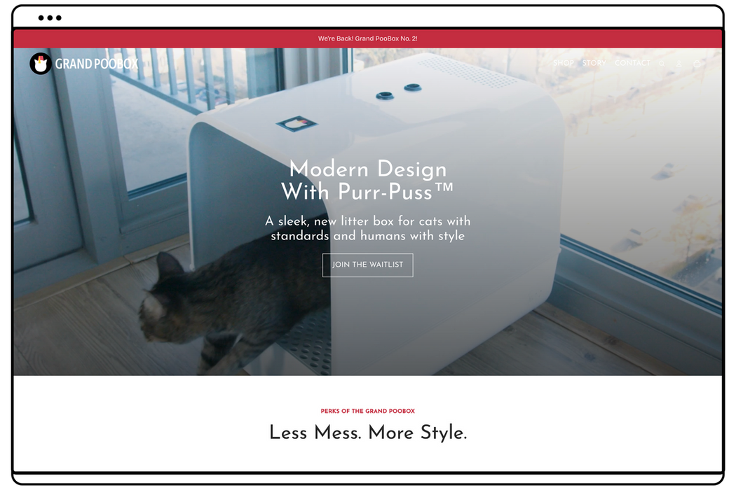 Grand PooBox website homepage