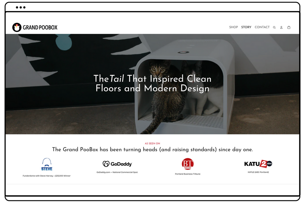 Grand PooBox website story page