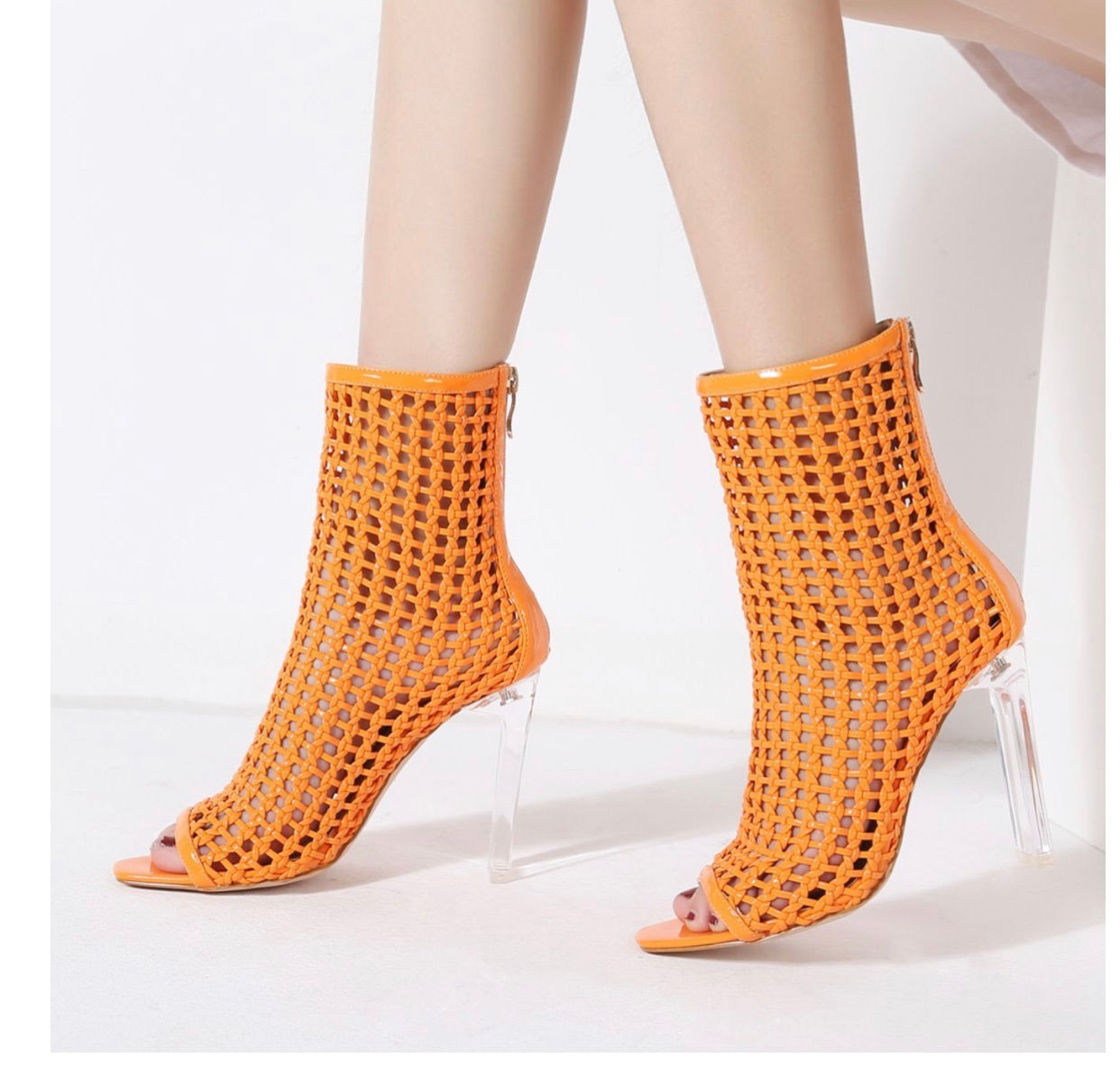 Neon Orange Bootie