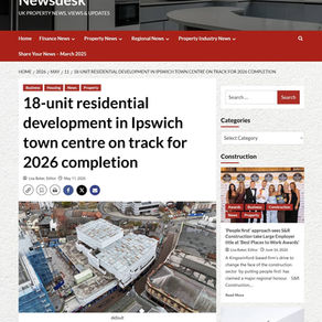 18-unit residential development in Ipswich town centre on track for 2026 completion