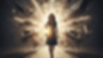 Woman holding a glowing lantern walks through chaos of floating debris and words like "Gossip," "Drama," and "Security," in a dark setting.
