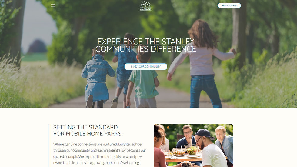 Screenshot of StanleyCommunities.com, a custom responsive website built by 406 Web Design providing professional, SEO-optimized, mobile-friendly web design services.