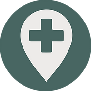 Angels of Light Hospital Icon with graphic map and hospital symbols