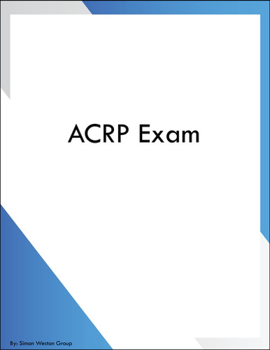 Acrp ACRP Certification Association of Clinical Research Professionals | RBM ...