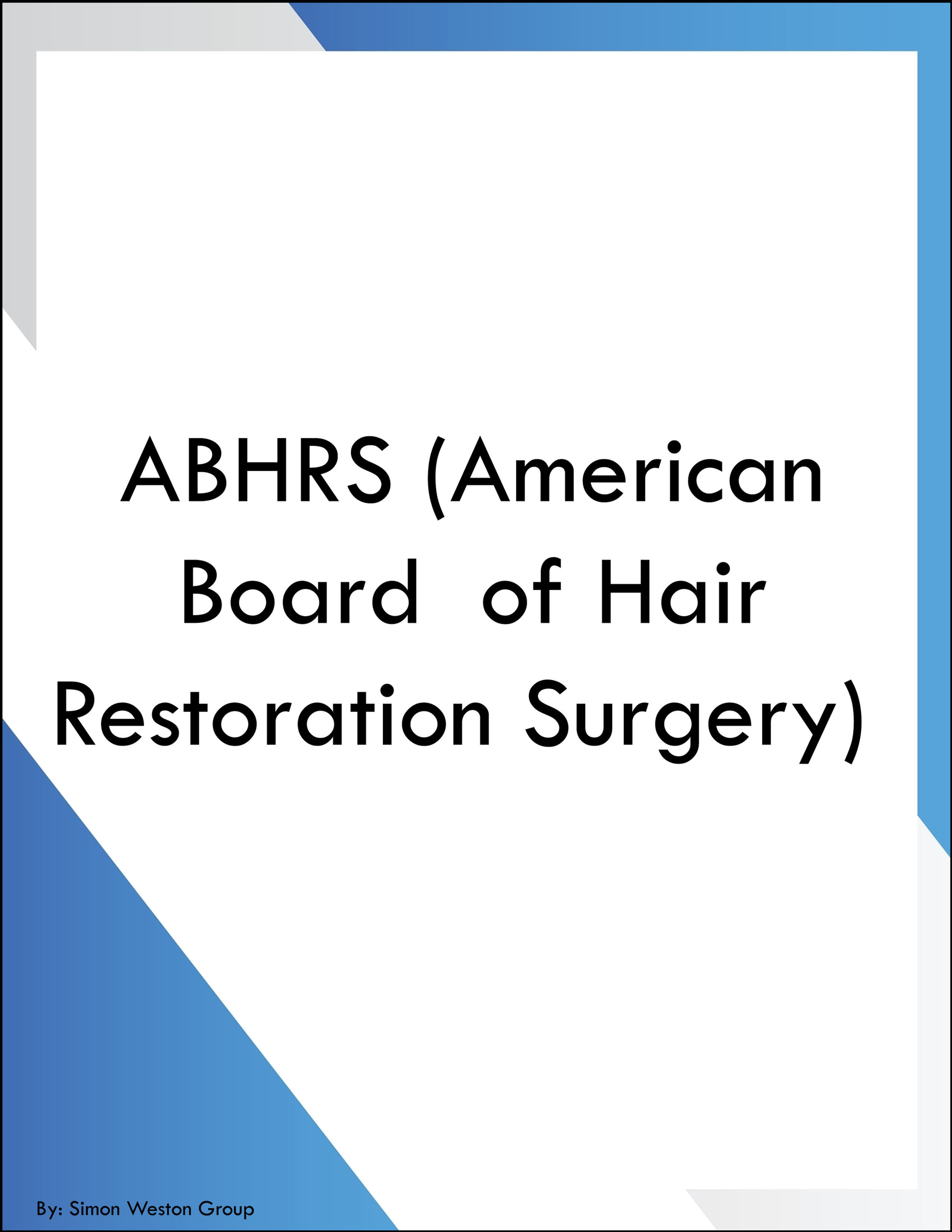 ABHRS American Board of Hair Restoration Surgery