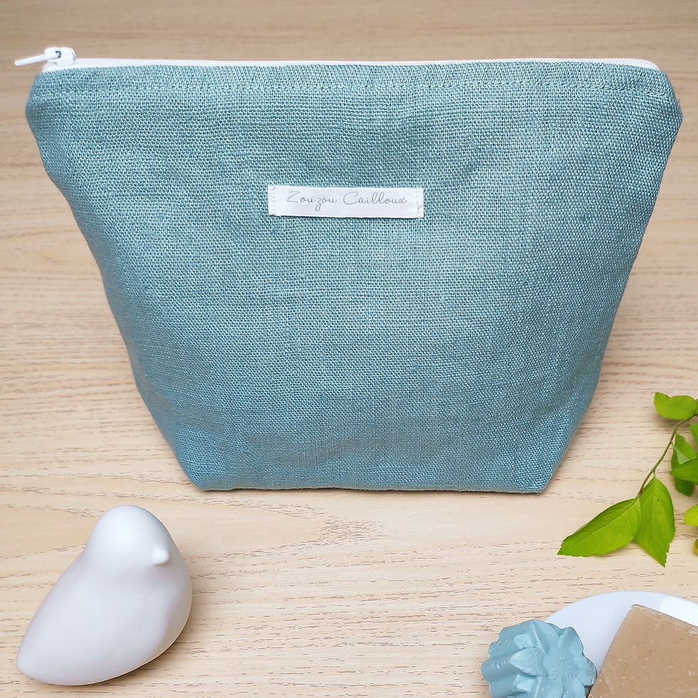 Miniature : Trousse de toilette en lin made in France Zouzou Cailloux