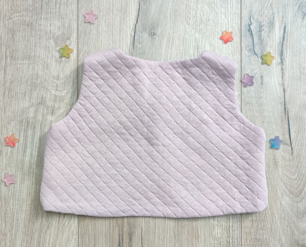 Miniature : Gilet de berger matelassé rose bébé oekotex fait main en France