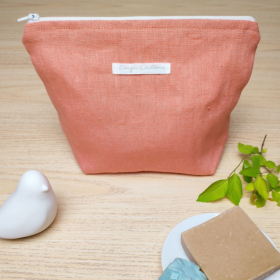 Miniature : Trousse de toilette en lin made in France Zouzou Cailloux