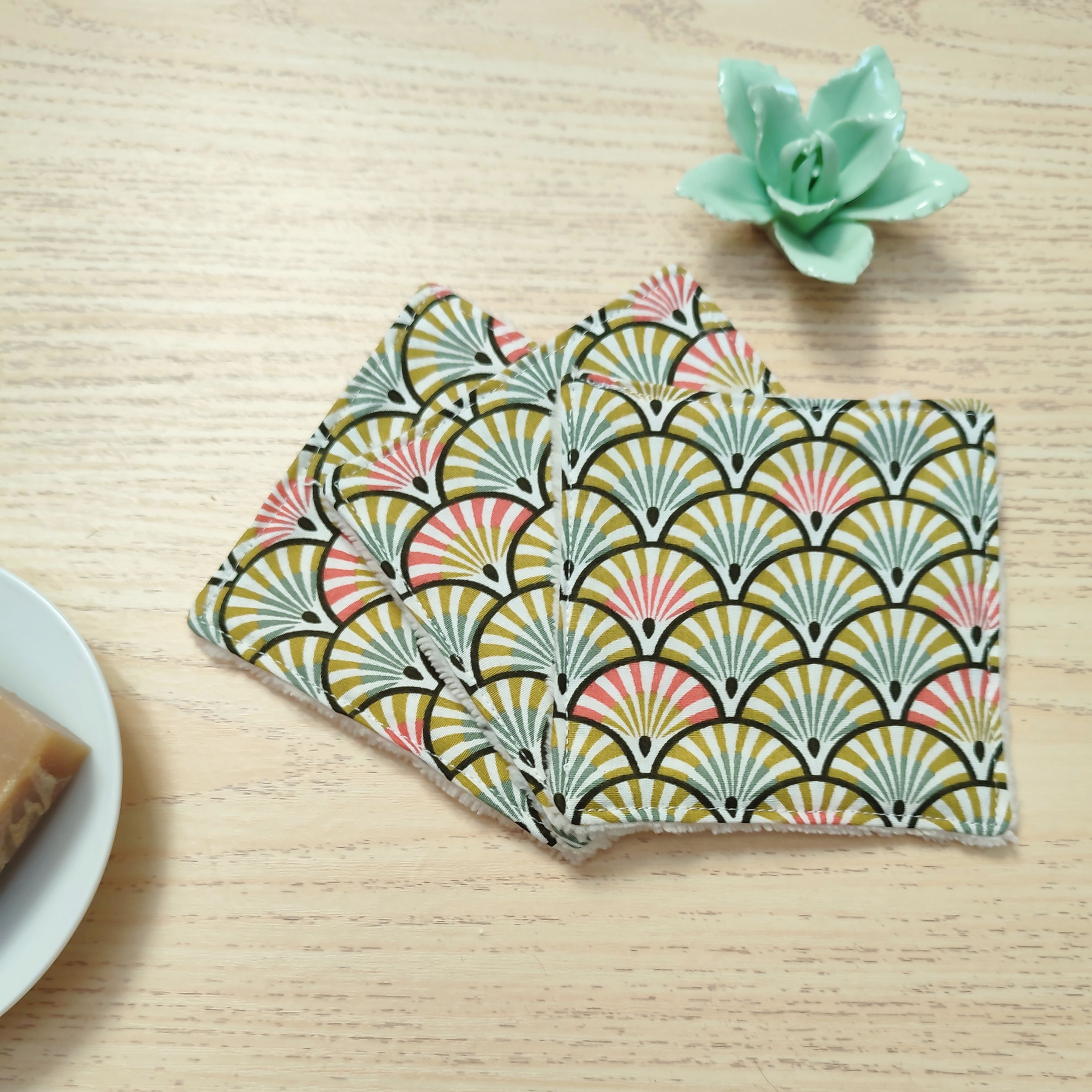 cotons lavables oekotex made in france motifs évantails