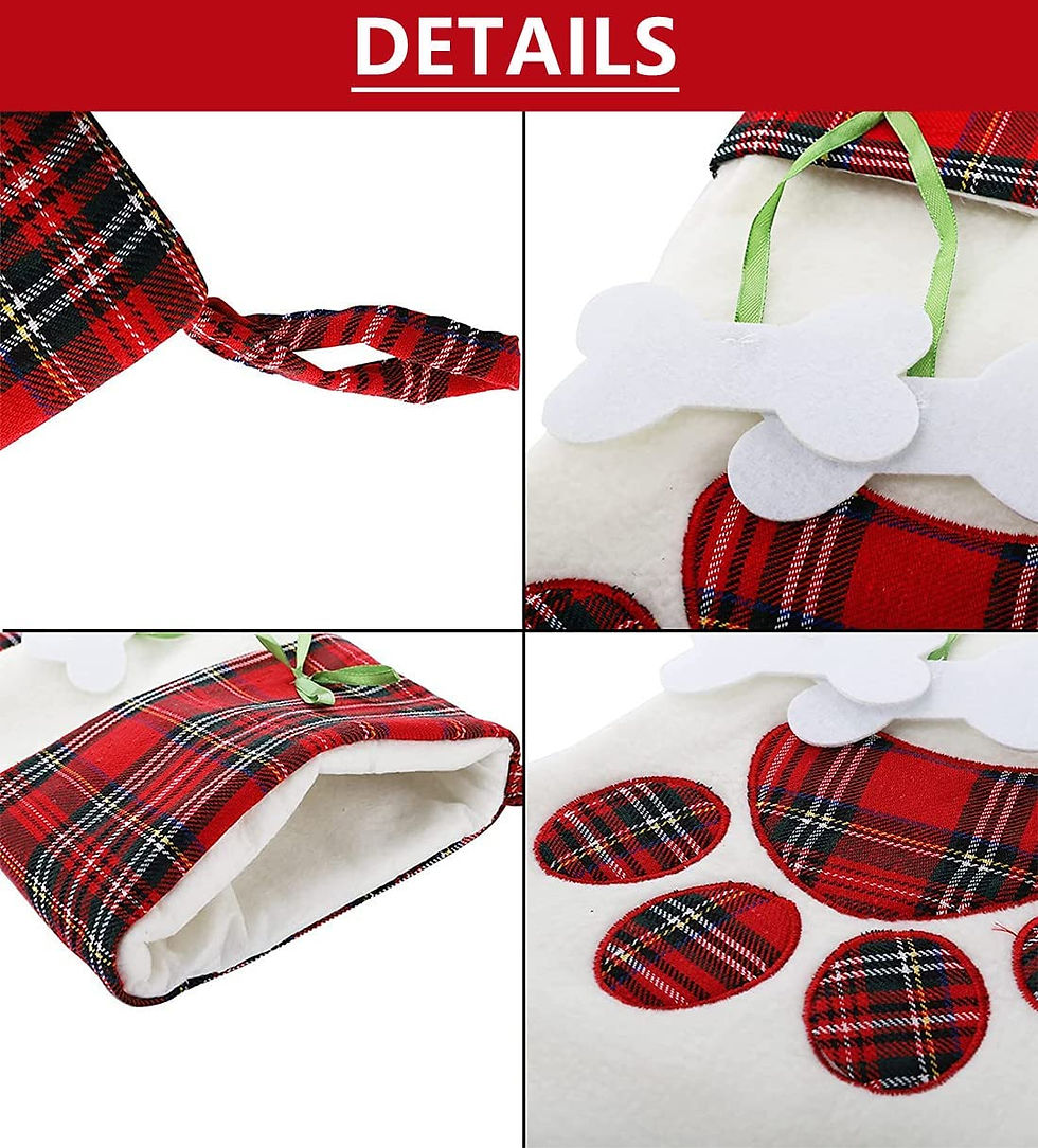 Thumbnail: Pet Paw Christmas Stockings Tree Decoration Hanging Sacks Gift Bag Ornaments