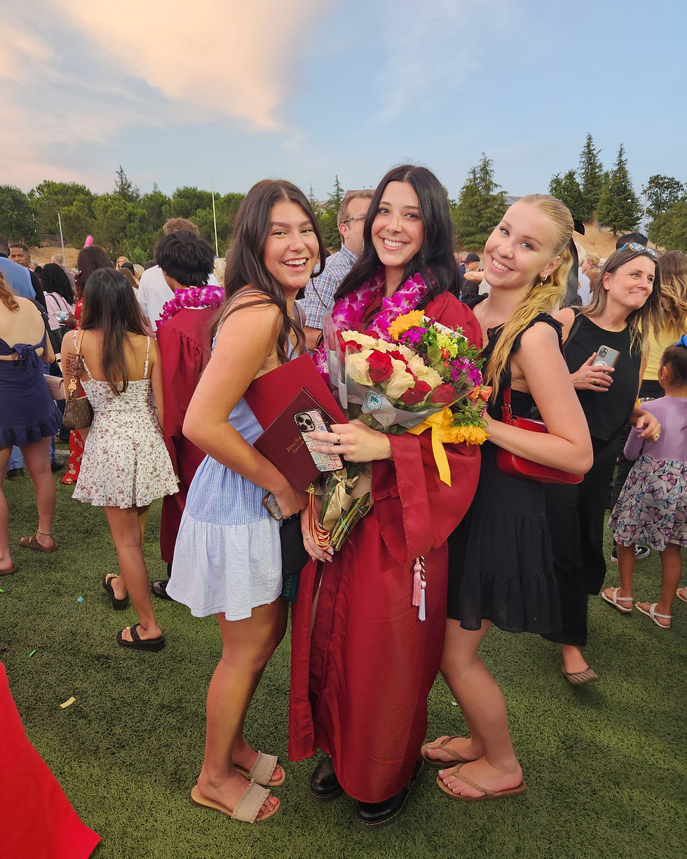 Friends celebrating a local graduate