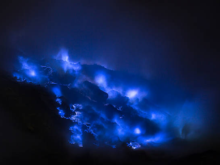 Blue Lava from Kawah Ijen Indonesia