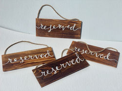 Wood Hanging Reserved Sign