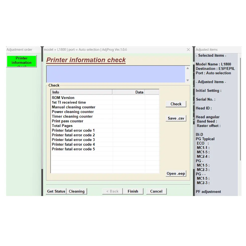 Thumbnail: Epson R1390 Adjustment Program