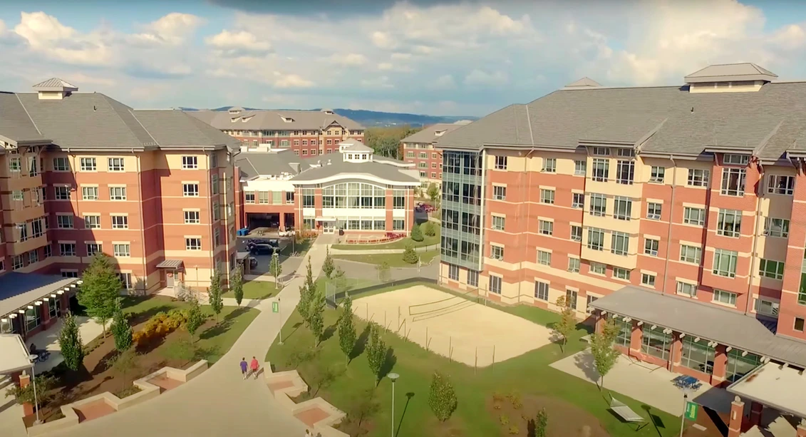 Sloped commercial roof for university campus