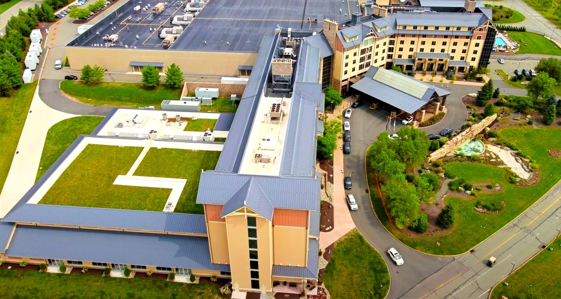 Sloped commercial roof for university campus