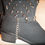 Thumbnail: Black skull star stud glitter cowboy boots