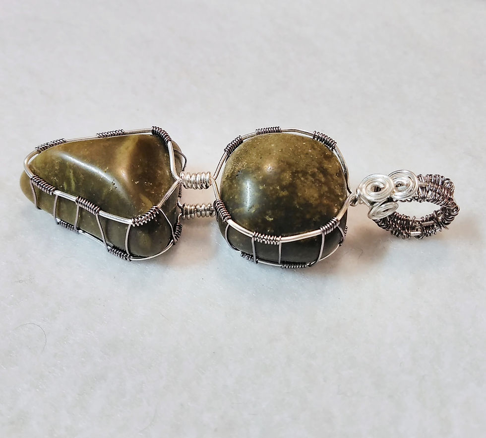 Thumbnail: Green Opal | Wire wrapped Pendant | Jewelry