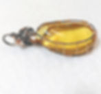 Yellow Glass Wire Wrapped Pendant