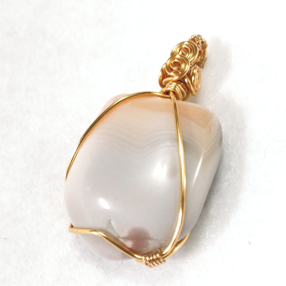Thumbnail: Pink Botswana Agate | Wire Wrapped Pendant