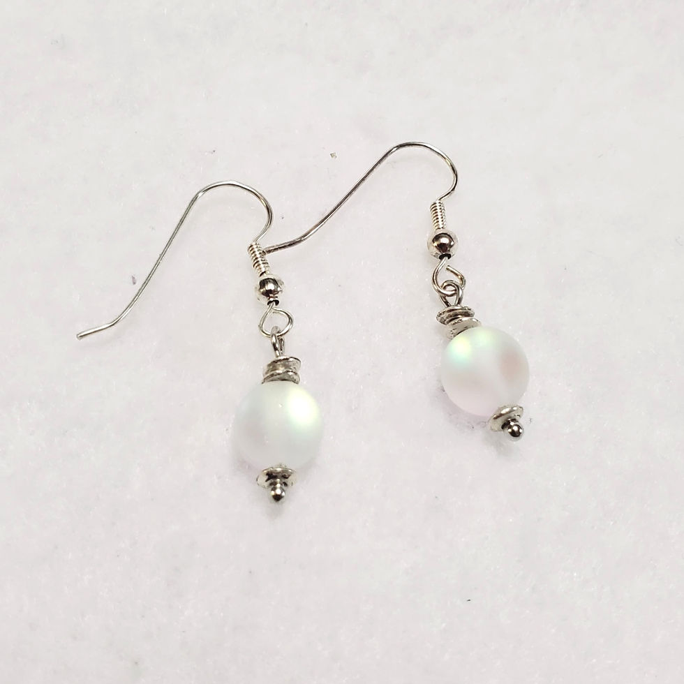 Thumbnail: White Mystic Aura Earrings