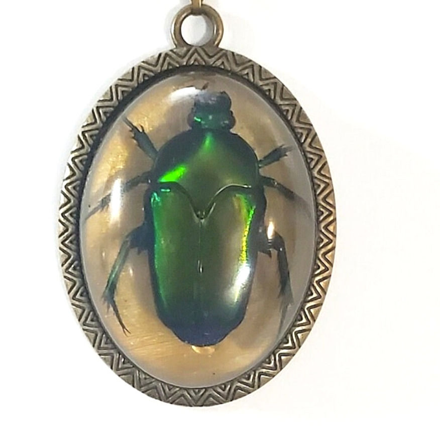 Thumbnail: Green Beetle Necklace