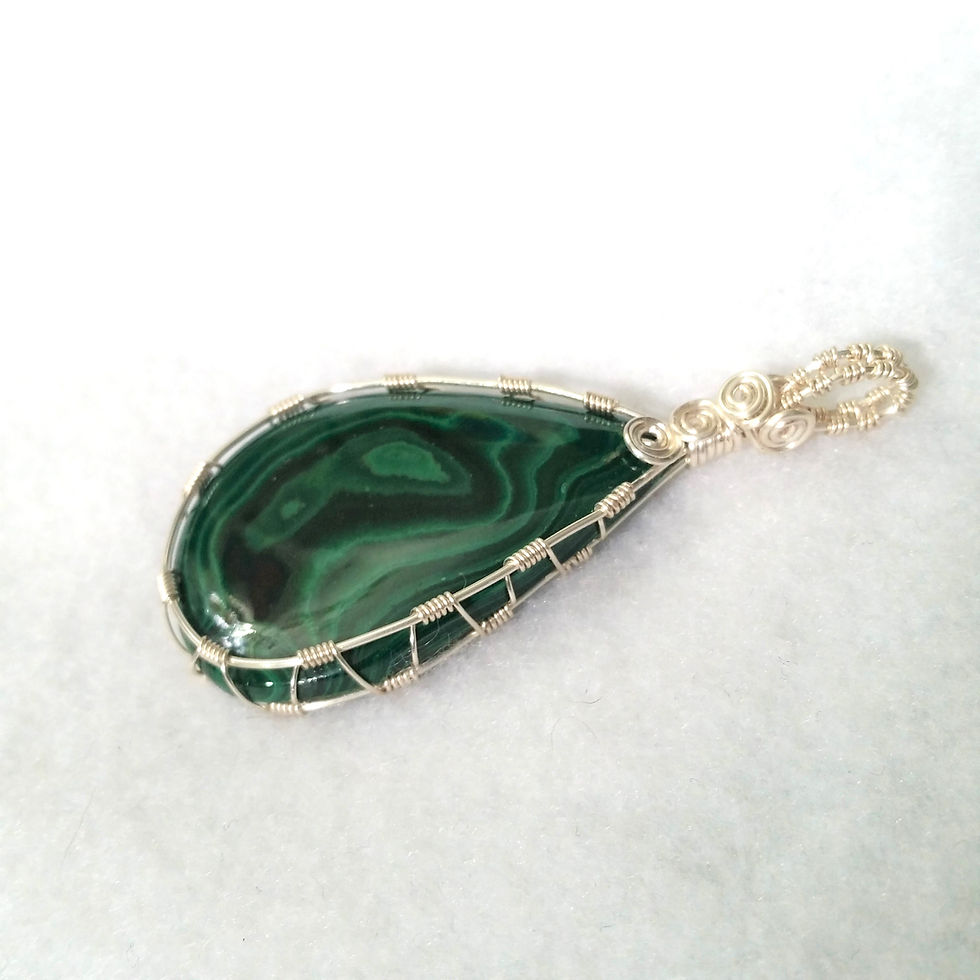 Thumbnail: Malachite Wire Wrapped Pendant | Earth's Natural Art and Jewelry, LLC