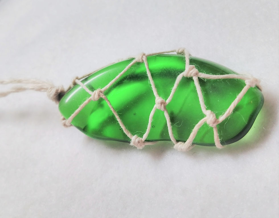 Thumbnail: Green Sea Glass | Hemp Necklace | Adjustable