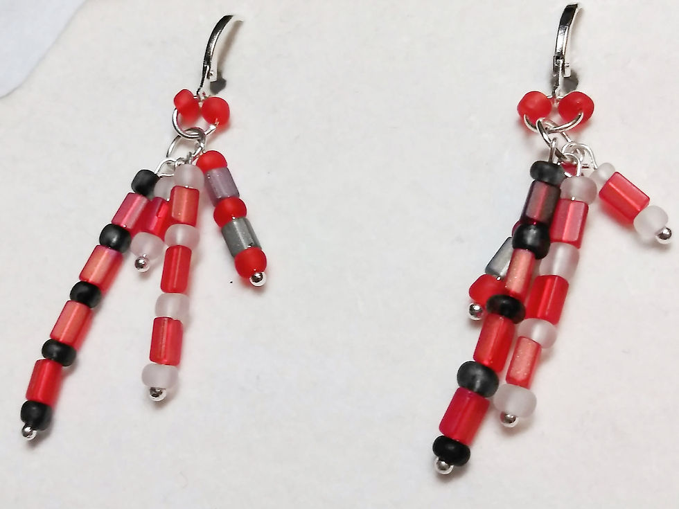 Thumbnail: Multi color frosted Dangly Earrings