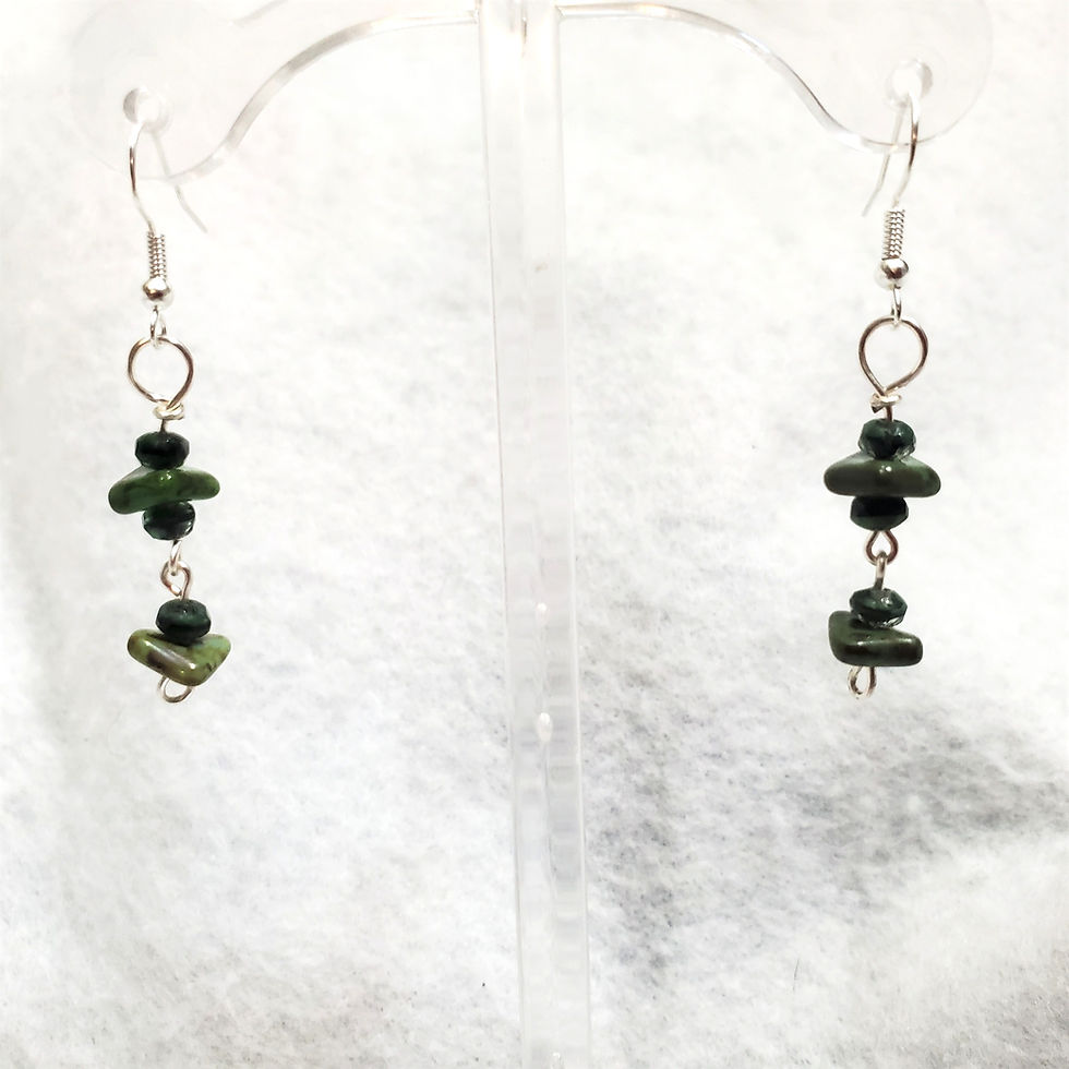 Thumbnail: Green Czech Glass Earrings