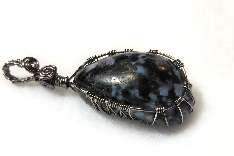 Thumbnail: Indigo Gabbro | Wire Wrapped Pendant