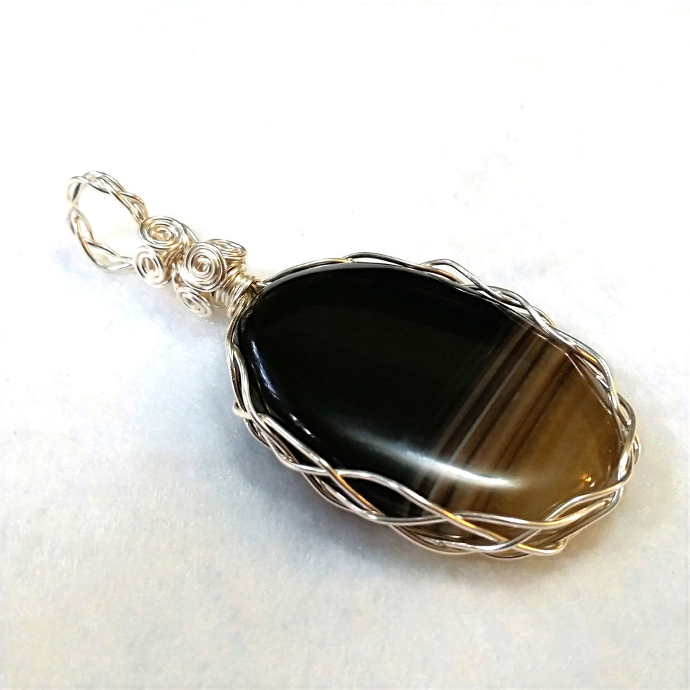 Thumbnail: Bulls Eye Agate | Wire Wrapped Pendant | Jewelry