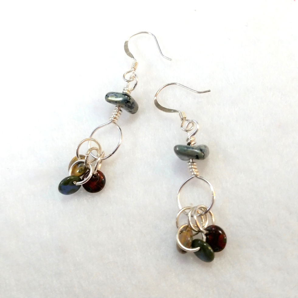 Thumbnail: Lightweight Three Dangle Earrings