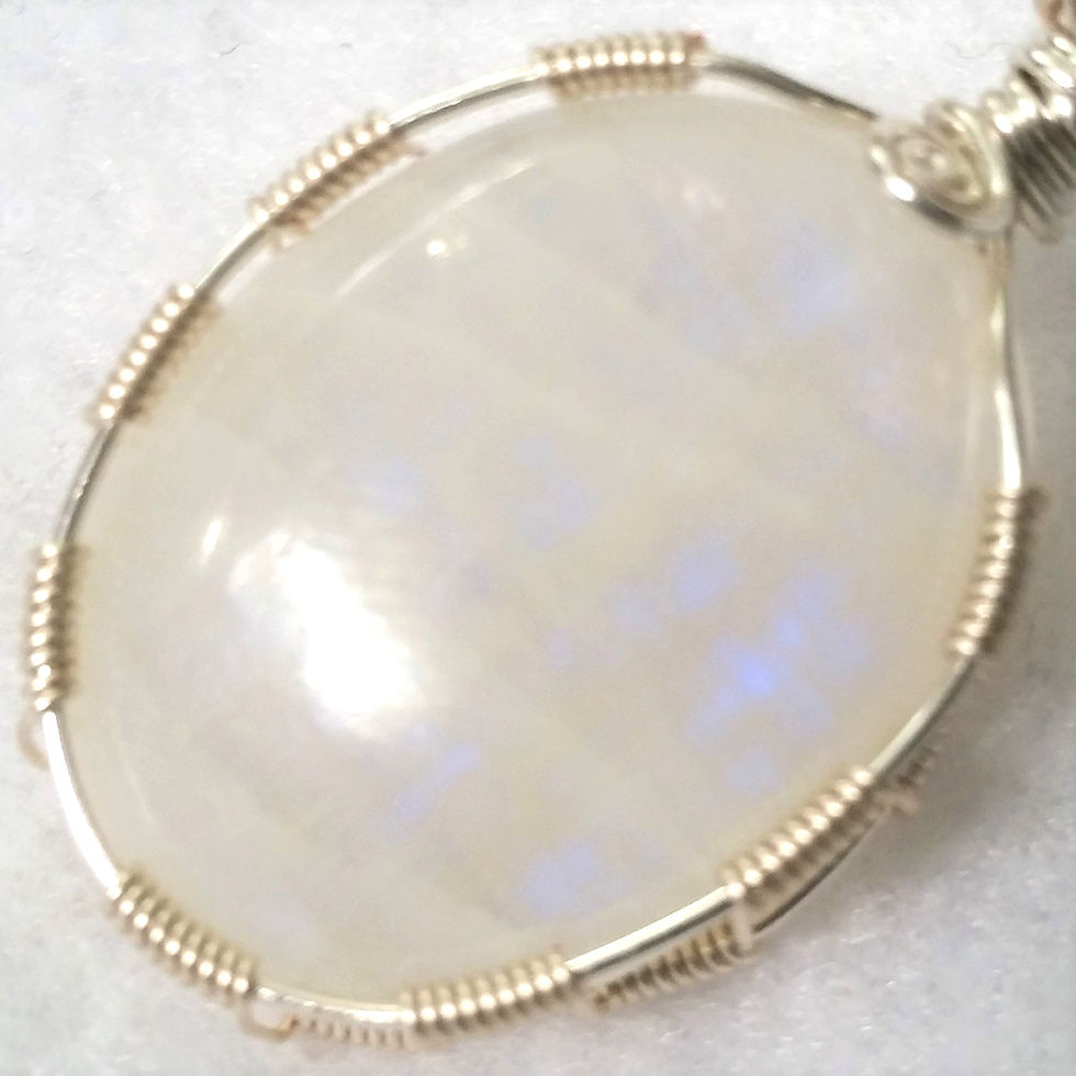 Thumbnail: Moonstone Wire Wrapped Pendant with chain
