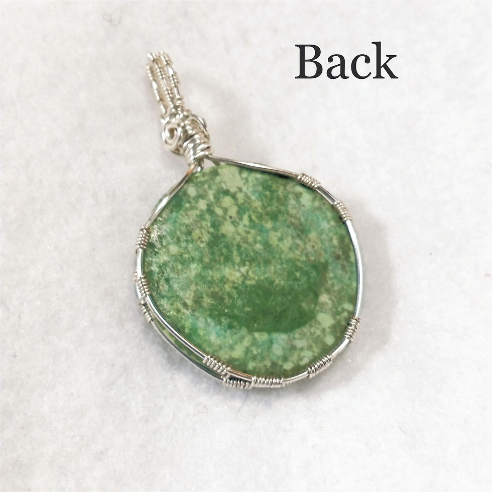 Thumbnail: Light Green Chrysocolla Wire Wrapped Pendant