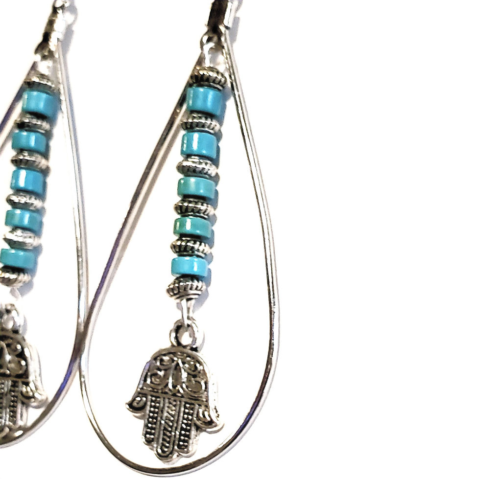 Thumbnail: Hamsa Teardrop Earrings