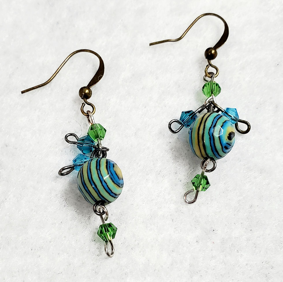 Thumbnail: Blue Bling Jasper Earrings