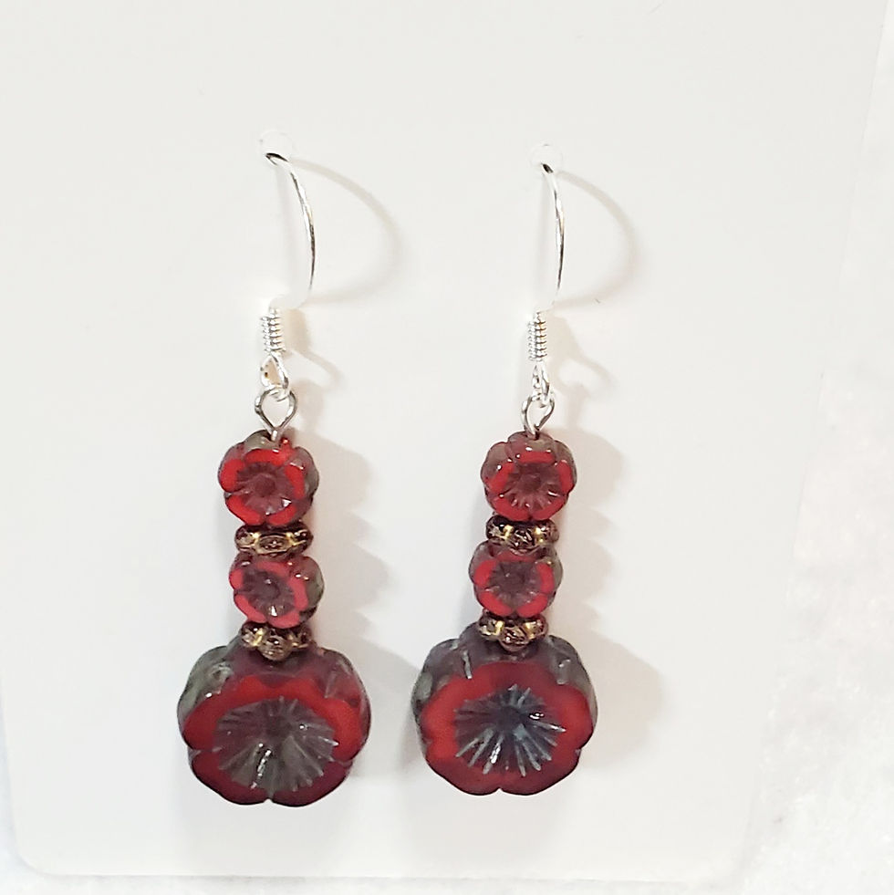 Thumbnail: Red Flower Earrings