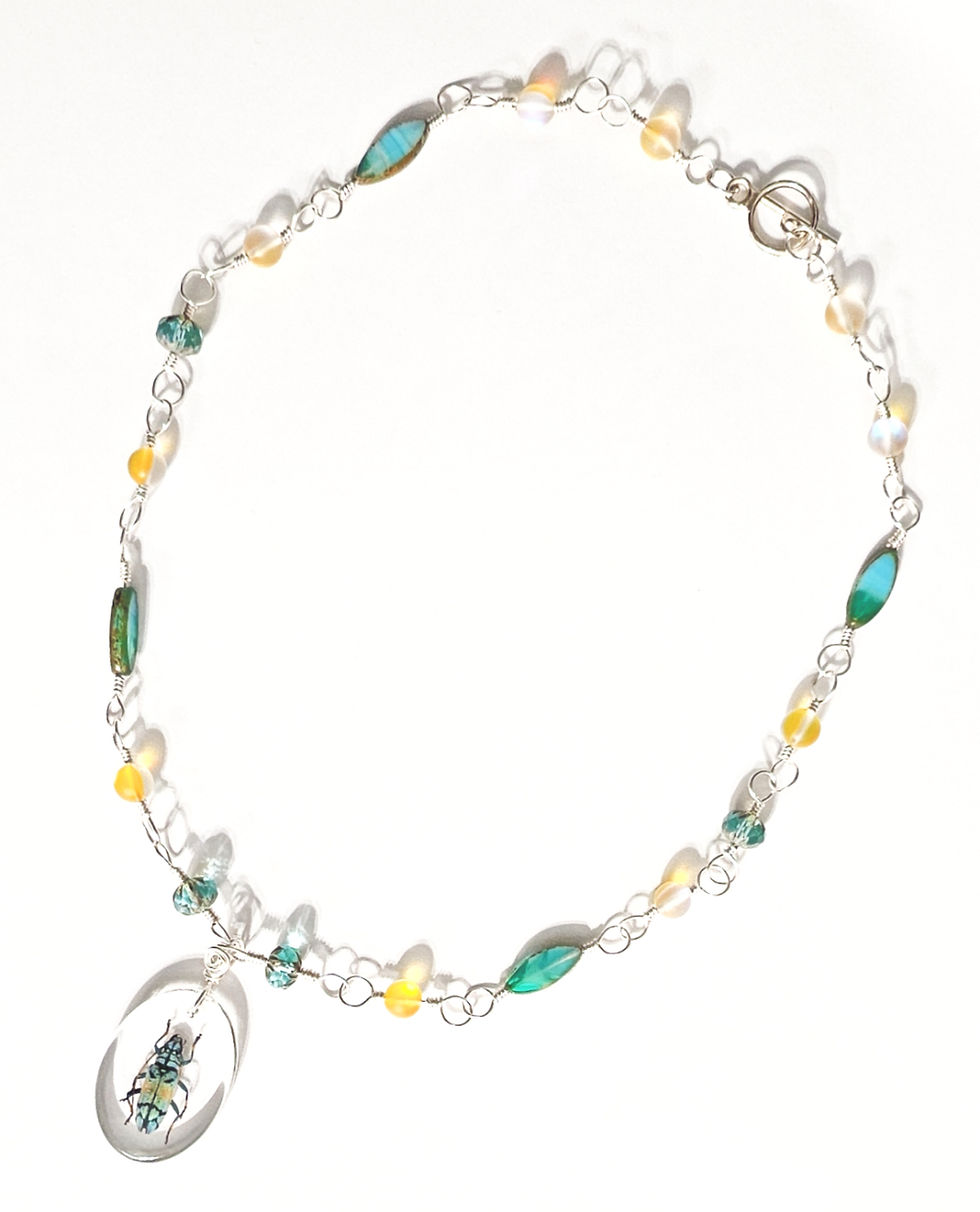 Thumbnail: CUSTOM ORDER Longhorn Czech Glass Bead Necklace