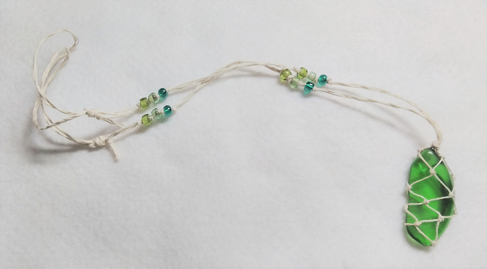 Thumbnail: Green Sea Glass | Hemp Necklace | Adjustable