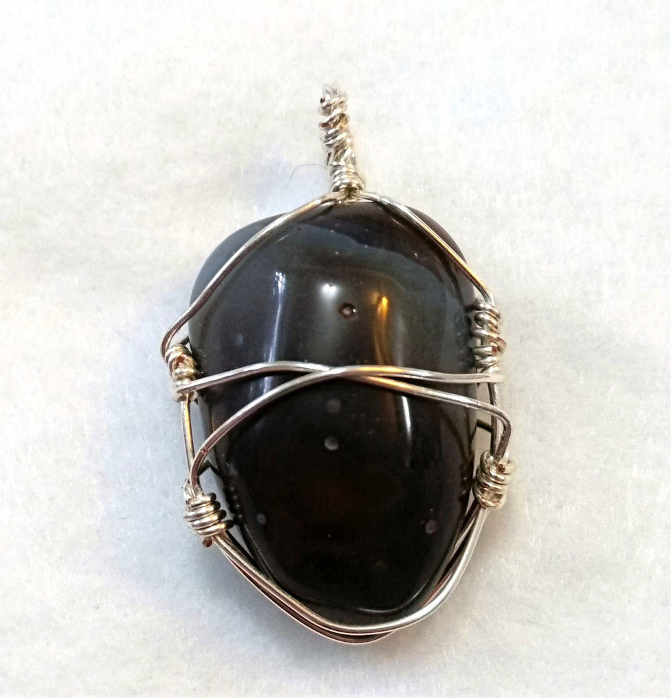 Thumbnail: Agate | Wire Wrapped Pendant | Jewelry | For Him | Botswana Agate
